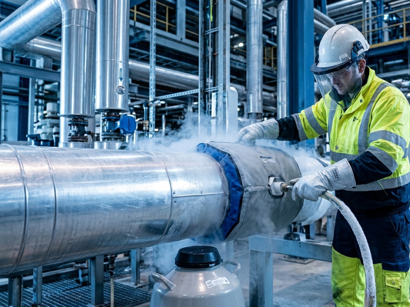 Ice plug pipe freeze service